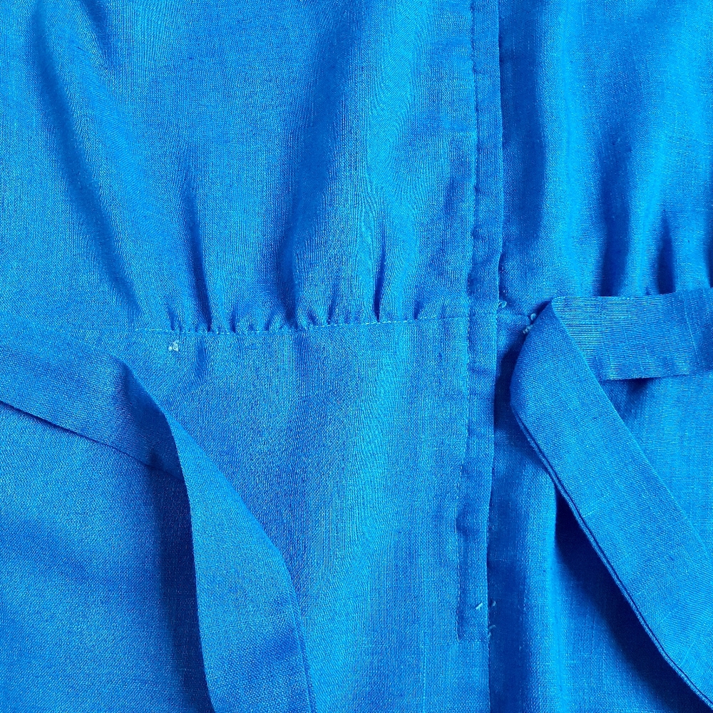 Vintage Mr. Mort Size 12 Blue Sleeveless Midi Dress - Picture 9 of 11